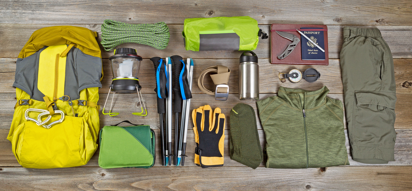Hiking and Camping Gear Organized 